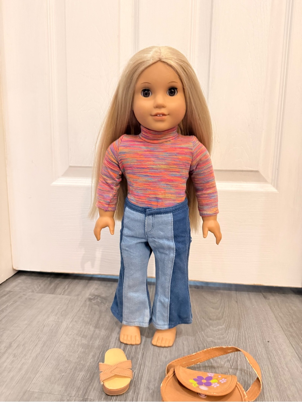 American Girl Doll Julie with her partial meet outfit